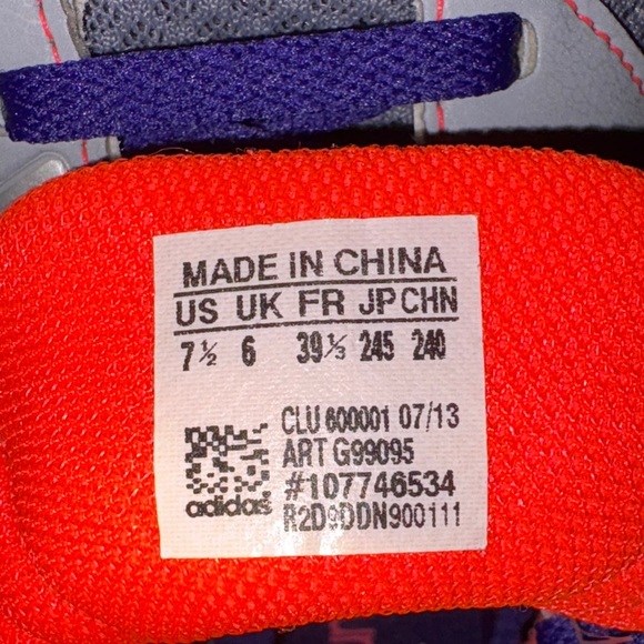 Adidas Gray and Pink Sneakers with Orange Highlights - Picture 6 of 8